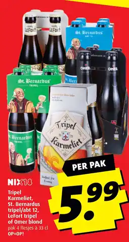 Boni Tripel Karmeliet, St. Bernardus tripel/abt 12, LeFort tripel of Omer blond aanbieding