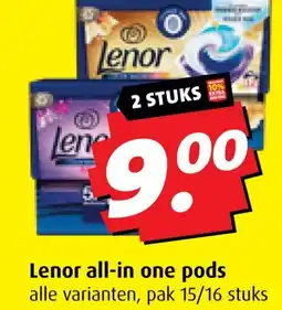 Boni Lenor all in one pods aanbieding