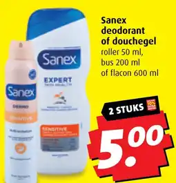 Boni Sanex deodorant of douchegel aanbieding
