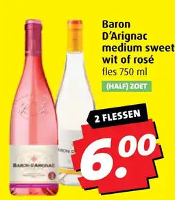 Boni Baron D'Arignac medium sweet wit of rosé aanbieding