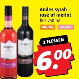 Boni Andes syrah rosé of merlot aanbieding
