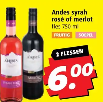 Boni Andes syrah rosé of merlot aanbieding