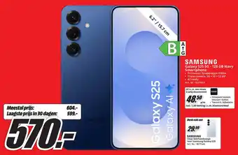 MediaMarkt Samsung Galaxy S25 5G 128 GB Navy Smartphone aanbieding