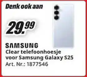 MediaMarkt Samsung Clear telefoonhoesje voor Samsung Galaxy S25 aanbieding