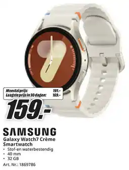 MediaMarkt Samsung Galaxy Watch7 Crème Smartwatch aanbieding