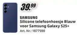 MediaMarkt Samsung Silicone telefoonhoesje Blauw voor Samsung Galaxy S25+ aanbieding
