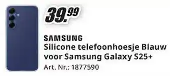 MediaMarkt Samsung Silicone telefoonhoesje Blauw voor Samsung Galaxy S25+ aanbieding