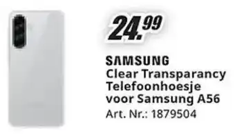 MediaMarkt Samsung Clear Transparancy Telefoonhoesje voor Samsung A56 aanbieding