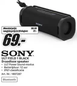 MediaMarkt Sony ULT Field 1 Black Draadloze speaker aanbieding