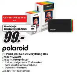 MediaMarkt Polaroid Hi-Print 2x3 Gen 2 Everything Box Instant Zwart Instant fotoprinter aanbieding