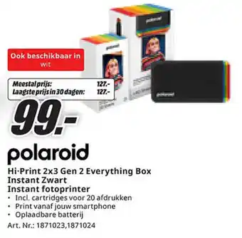 MediaMarkt Polaroid Hi-Print 2x3 Gen 2 Everything Box Instant Zwart Instant fotoprinter aanbieding