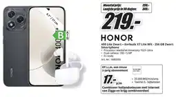MediaMarkt Honor 400 Lite Zwart + Earbuds X7 Lite Wit - 256 GB Zwart Smartphone aanbieding