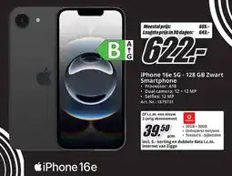 MediaMarkt iPhone 16e 5G 128 GB Zwart Smartphone aanbieding