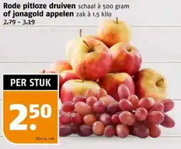 Poiesz Rode pitloze druiven of jonagold appelen aanbieding