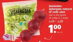 Poiesz Gesneden ijsbergsla naturel of rode uien aanbieding