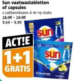 Poiesz Sun vaatwastabletten of capsules aanbieding