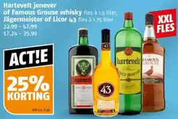 Poiesz Hartevelt jenever of Famous Grouse whisky, Jägermeister of Licor 43 aanbieding