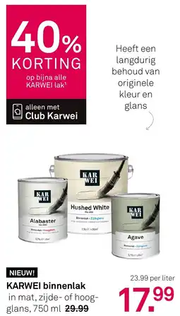 Karwei Karwei binnenlak in mat, zijde of hoog glans aanbieding
