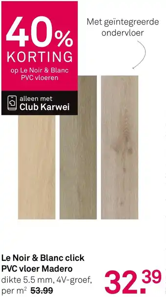 Karwei Le Noir & Blanc click PVC vloer Madero aanbieding