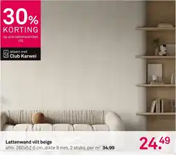 Karwei Lattenwand vilt beige aanbieding