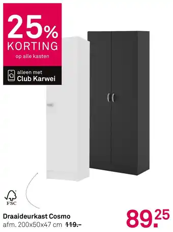 Karwei Draaideurkast Cosmo aanbieding