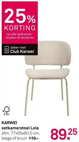 Karwei Karwei eetkamerstoel lola aanbieding