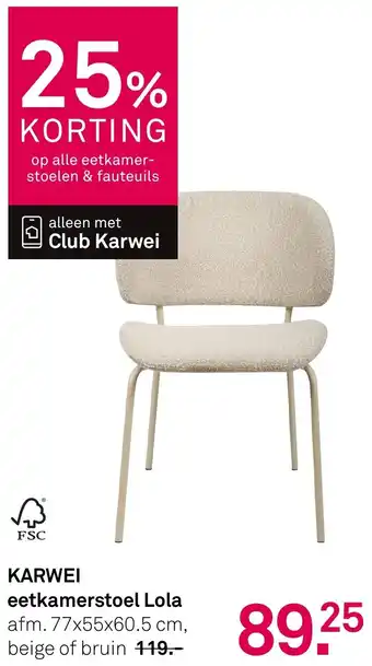 Karwei Karwei eetkamerstoel lola aanbieding