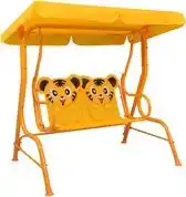 Bol.com Kinderschommelbank 115x75x110 cm stof geel aanbieding