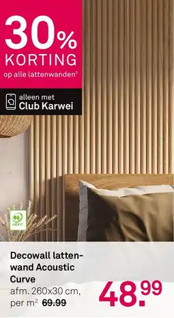Karwei Decowall lattenwand Acoustic Curve aanbieding