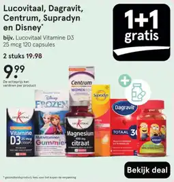 Etos Lucovitaal, Dagravit, Centrum, Supradyn en Disney aanbieding