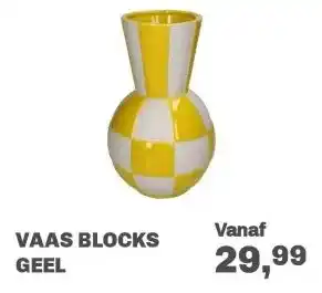 Trendhopper Vaas Blocks Geel aanbieding