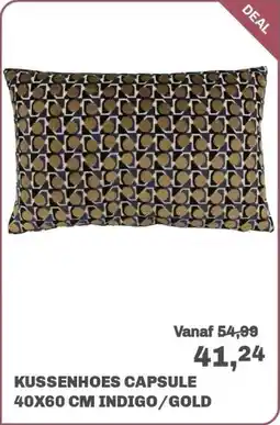 Trendhopper Kussenhoes Capsule 40x60 cm Indigo/Gold aanbieding