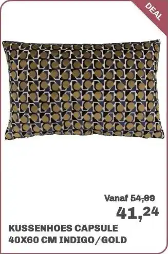 Trendhopper Kussenhoes Capsule 40x60 cm Indigo/Gold aanbieding