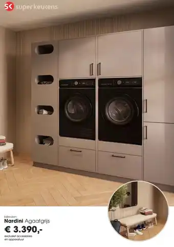 Superkeukens bijkeuken Nardini Agaatgrijs aanbieding