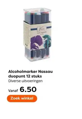 The Read Shop Alcoholmarker Nassau duopunt 12 stuks Diverse uitvoeringen aanbieding