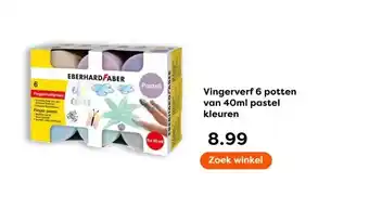 The Read Shop Vingerverf 6 potten van 40ml pastel aanbieding