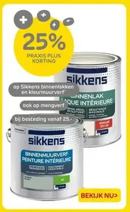 Praxis Sikkens binnenlakken en kleurmuurverf aanbieding