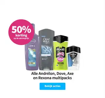 Plein.nl Alle Andrélon, Dove, Axe en Rexona multipacks aanbieding