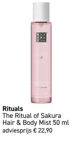 Mooi parfumerie Rituals The Ritual of Sakura Hair & Body Mist 50 ml aanbieding
