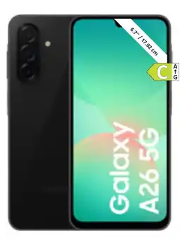 MediaMarkt SAMSUNG Galaxy A26 5G - 128 GB Black Smartphone 1300 aanbieding