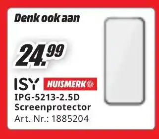 MediaMarkt ISY HUISMERK IPG-5213-2.5D Screenprotector aanbieding