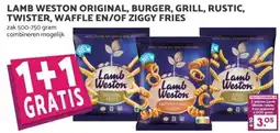 MCD Supermarkt LAMB WESTON ORIGINAL, BURGER, GRILL, RUSTIC, TWISTER, WAFFLE EN/OF ZIGGY FRIES aanbieding