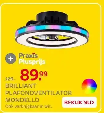 Praxis BRILLIANT PLAFONDVENTILATOR MONDELLO aanbieding