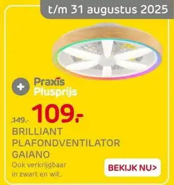 Praxis BRILLIANT PLAFONDVENTILATOR GAIANO aanbieding