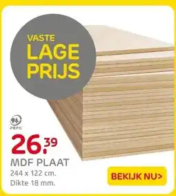 Praxis MDF PLAAT aanbieding