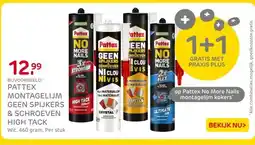 Praxis PATTEX MONTAGELIJM GEEN SPIJKERS & SCHROEVEN HIGH TACK aanbieding