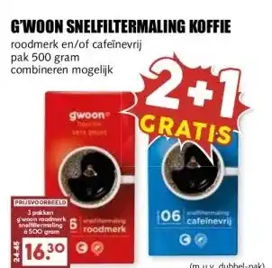 MCD Supermarkt G'WOON SNELFILTERMALING KOFFIE aanbieding