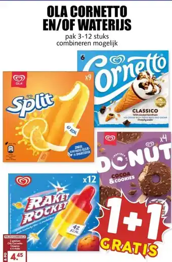 MCD Supermarkt OLA CORNETTO EN/OF WATERIJS aanbieding