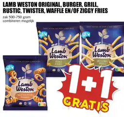 MCD Supermarkt LAMB WESTON ORIGINAL, BURGER, GRILL, RUSTIC, TWISTER, WAFFLE EN/OF ZIGGY FRIES aanbieding