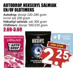 MCD Supermarkt AUTODROP, HEKSEHYL SALMIAK EN/OF OLDTIMERS aanbieding